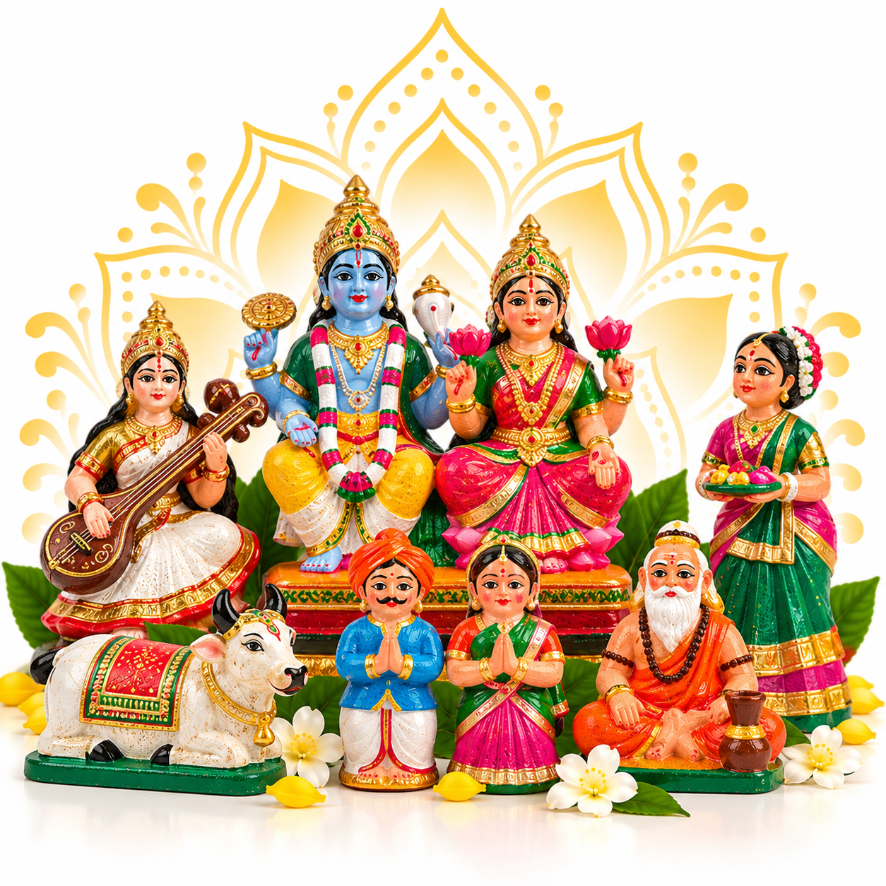 Paper Mesh Golu Bommai